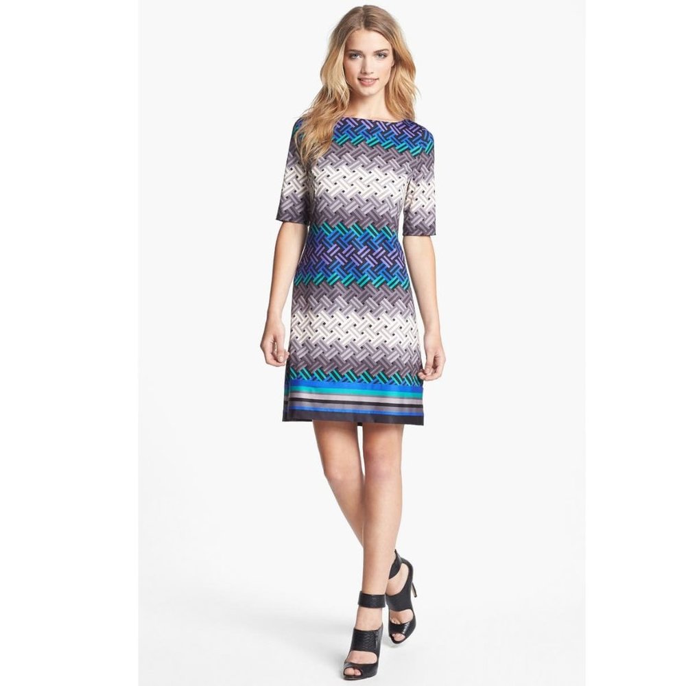 Jessica Howard Geometric Print Shift Dress